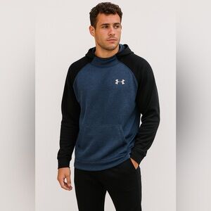 Mens Under Armour Hoodie LG/G Black / Blue sweat shirt